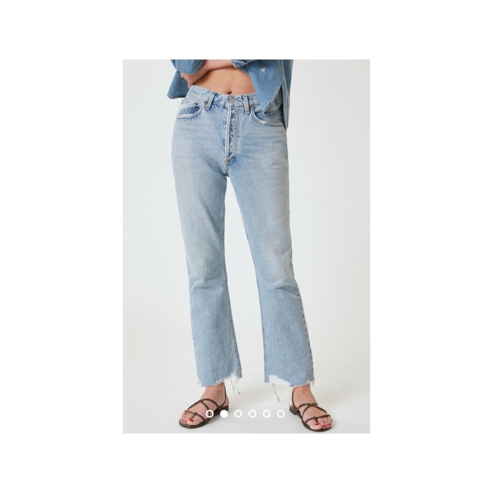 Agolde raw hem chewed bootcut jeans